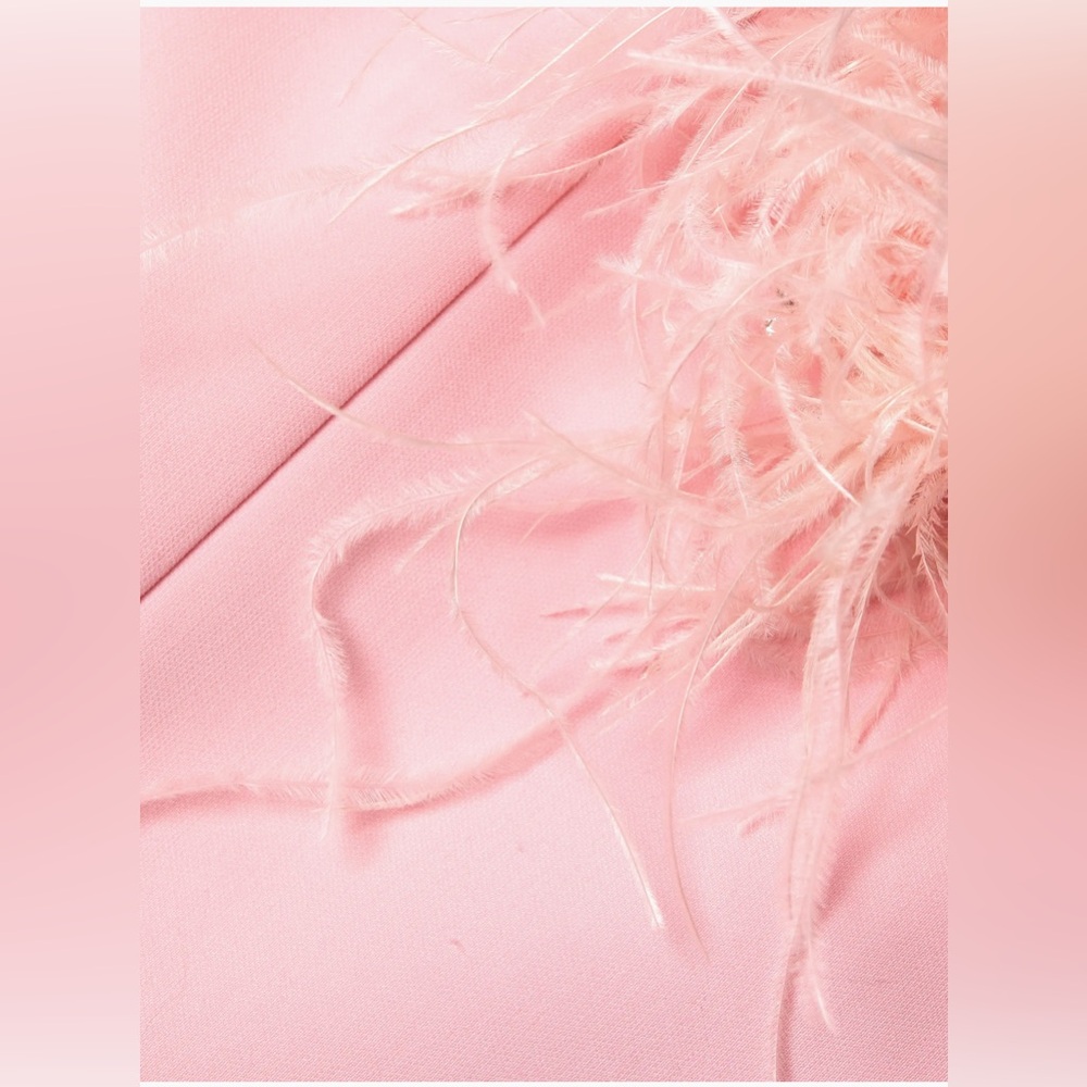 Likely Cameron Ostrich Feather-Trimmed Midi-Dress in rose shadow - Picture 6 of 15